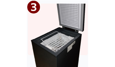 STEP3：魚が浮いてくる場合はバスケットで押さえる