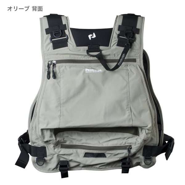パズデザイン FTGストリームベストII ZFV-029 オリーブ パズデザイン ZFV-029 FTGストリームベスト II オリーブ - 釣具