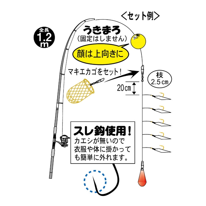 がまかつ うきまろサビキ ハゲ皮上カゴ式 Um109 針6号 ハリス1号 鈎 仕掛 釣り具の通販なら 釣具のポイント 公式 オンラインストア