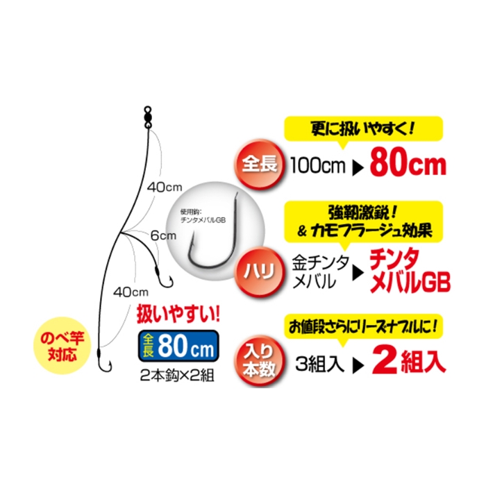 オーナー ウキ釣りメバル五目　針7号-ハリス0.8号　[No.36233]【ゆうパケット】
