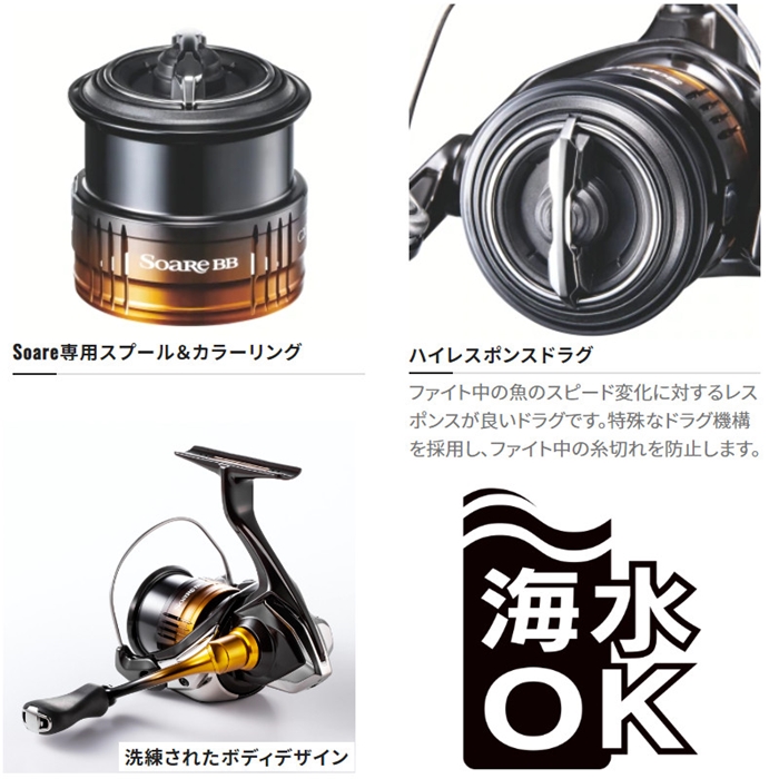 SHIMANO 22ソアレBB C2000SSPGリールスタンド付き