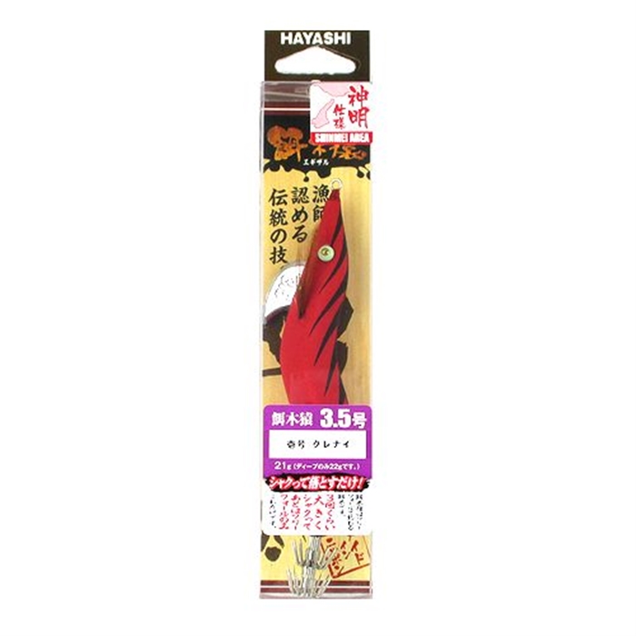 林釣漁具製作所/TICT 餌木猿　神明仕様　壱号　３．５号　クレナイ／スギ【ゆうパケット】