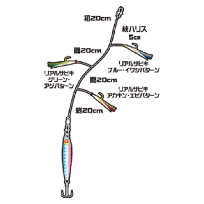 ハヤブサ 堤防ジギングサビキセット 3本鈎 HA281 50g 1.ブルピン【ゆうパケット】((メタルジグ)50g 1.ブルピン): 鈎・仕掛  釣り具の通販なら｜釣具のポイント 【公式】オンラインストア