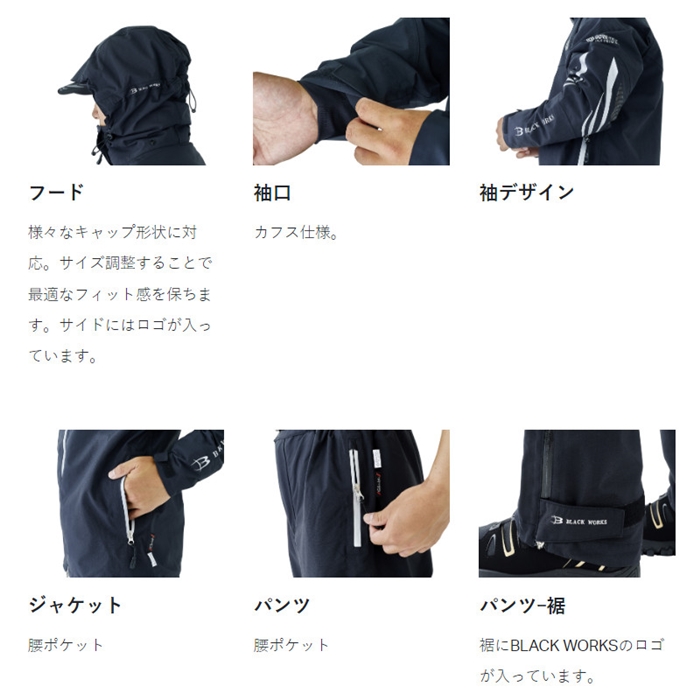 がまかつ ゴアテックスインフィニアムTM レインスーツ(BLACK がまかつ ゴアテックスインフィニアムTM レインスーツ(BLACK