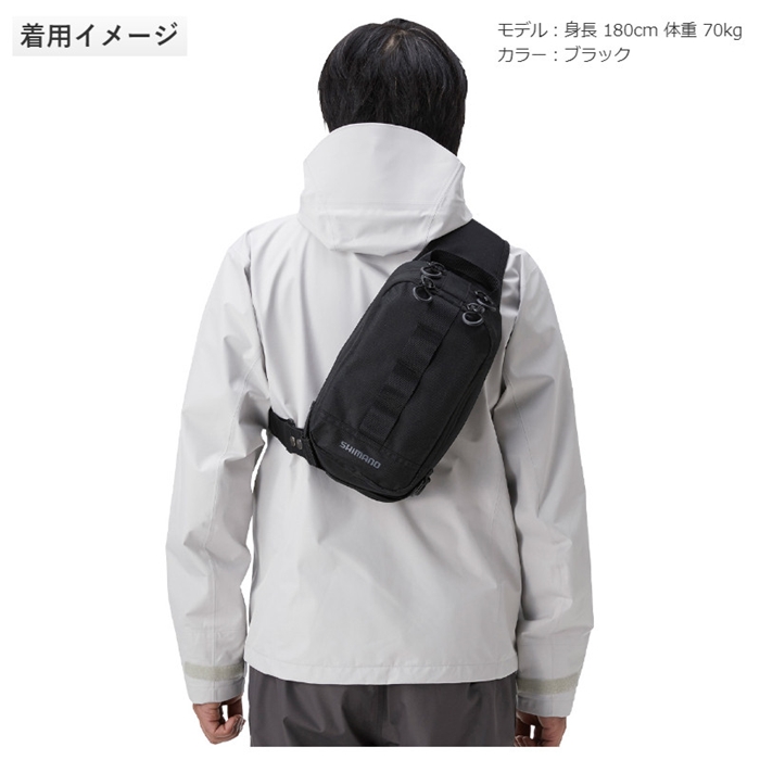 シマノ スリング ショルダーバッグ S ブラック [BS-025T] - 釣具