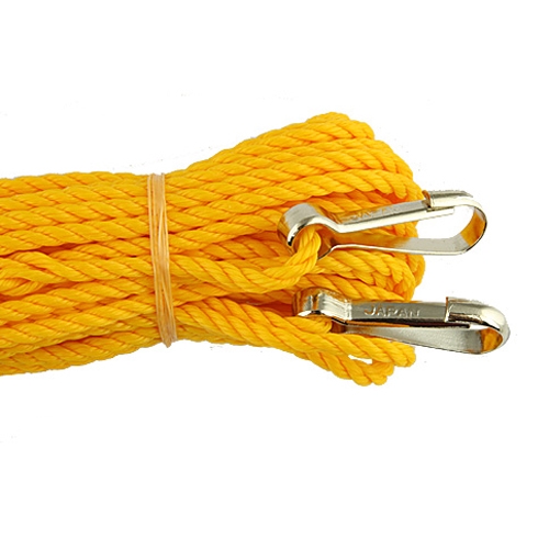 ポリエチレンロープ 両フック付 4mm×10m イエロー - 釣具 ポリエチレンロープ 両フック付 4mm×10m イエロー - 釣具