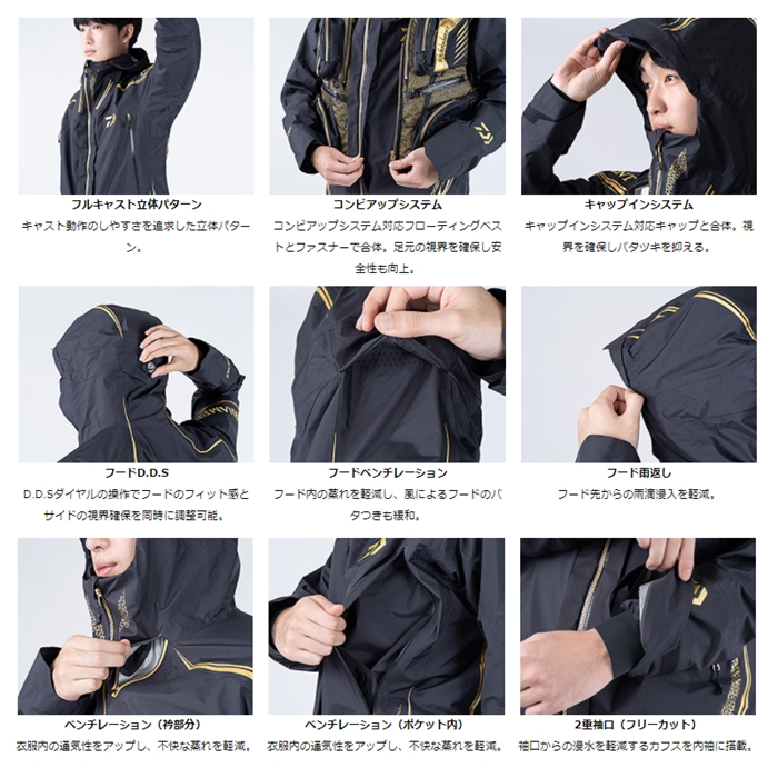 ダイワ DR-1121T トーナメント ゴアテックス パックライト プラス レインスーツ XL ライトグレー