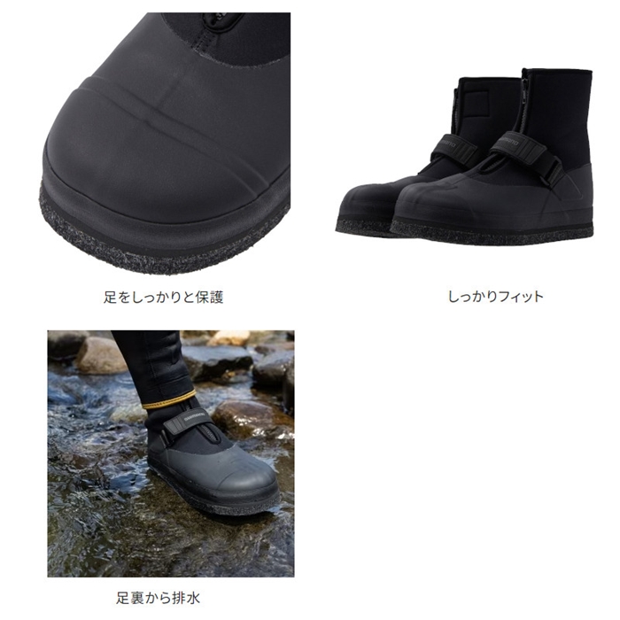 シマノ カットピンフェルトタビ 中割 S ブラック FT-045X - 釣具