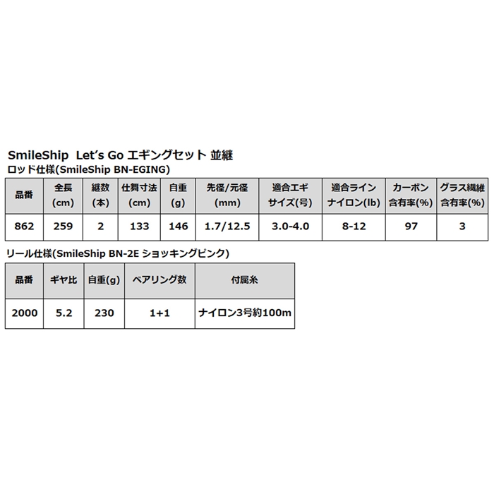 釣り具の通販なら 釣具のポイント 公式 オンラインストアスマイルシップ エギング セット 8 6フィート エギセット付 釣り竿 862 ショッキングピンク 竿 ルアーロッド