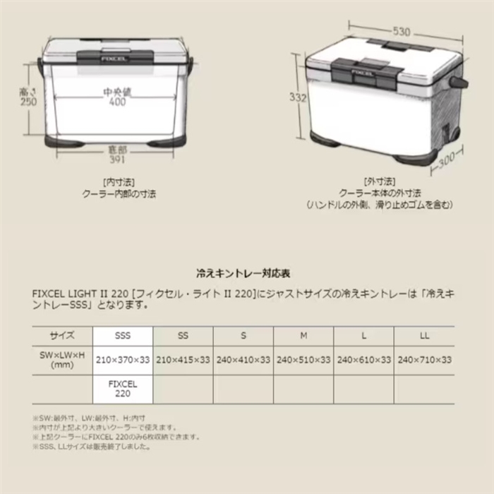 シマノ フィクセル ライトII 22L ホワイト NF-522V クーラー