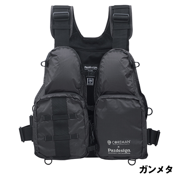 コアマン×パズデザイン　スーパーライトベスト 　カラー:ガンメタ パズデザイン SLV-024 スーパーライトベスト フリー ガンメタ