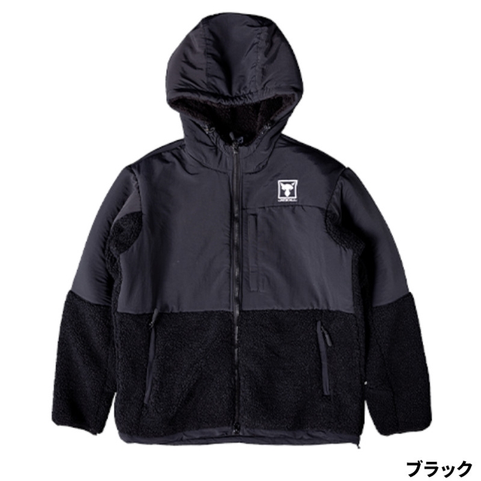ジャッカル フリースフーディジャケット S ブラック - 釣具の