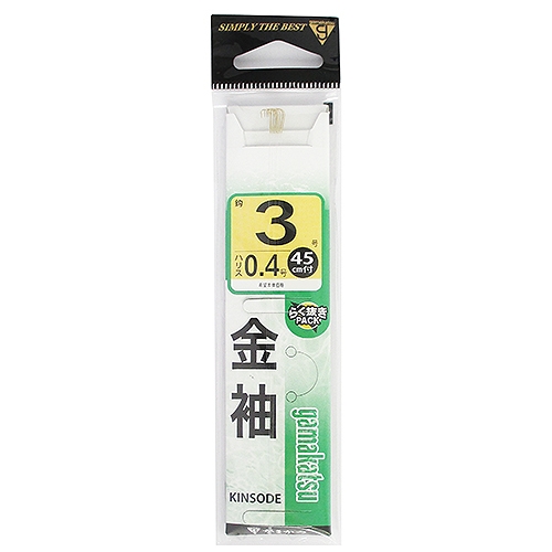 がまかつ 糸付 金袖 針３号ーハリス０．４号【ゆうパケット】 釣り具の