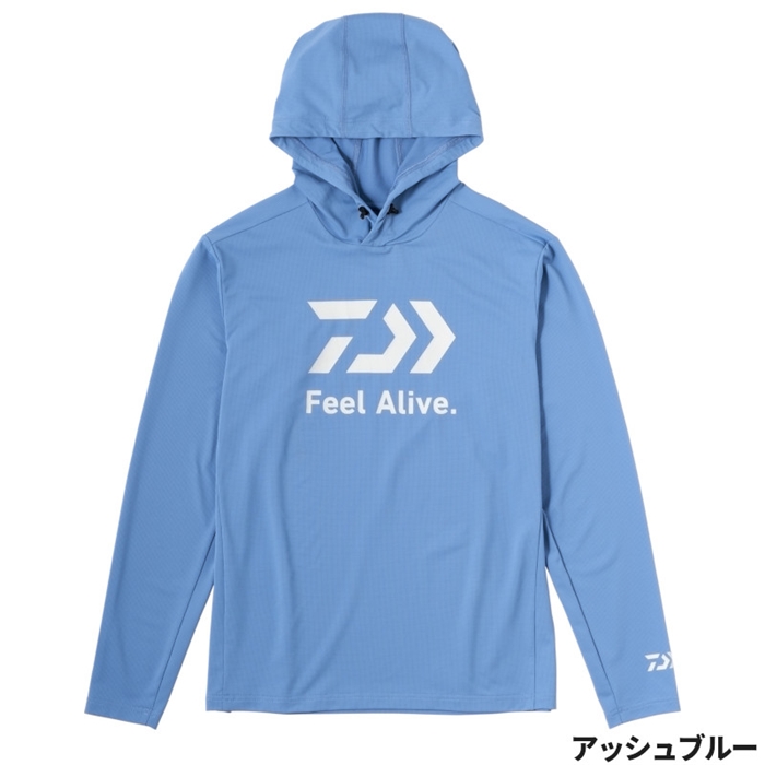 ダイワ DE-3424 サンブロックドライフーディーシャツ XL アッシュブルー