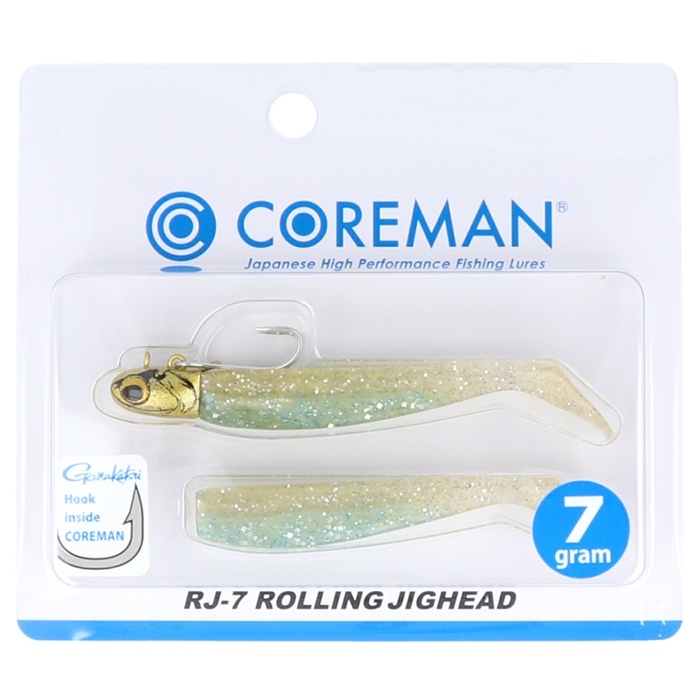 コアマン RJ-7 ROLLING JIGHEAD #046 ゴールドヘッド/シャローイワシ【ゆうパケット】((重量)7g、(フック)コアマン  ダブルフックCD22#6(がまかつ特注) #046 ゴールドヘッド/シャローイワシ(シャンパンゴールド/パール薄グリーン)): ルアー  釣り具の通販なら｜釣具の ...