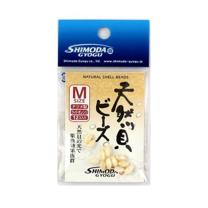 下田漁具/ゼスタ 天然貝ビーズ ナツメ型 M ライトオレンジ