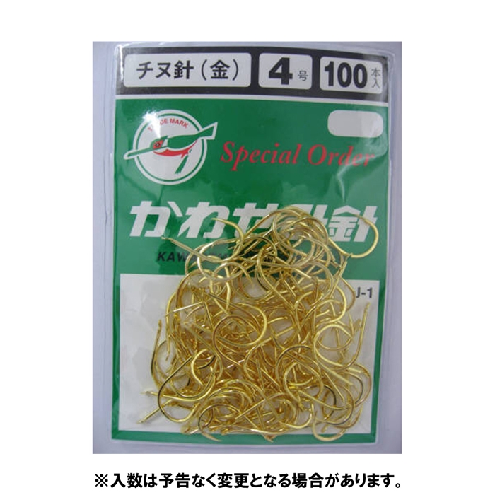川せみ針 チヌ針 １００本入 ４号 金 [J-1]