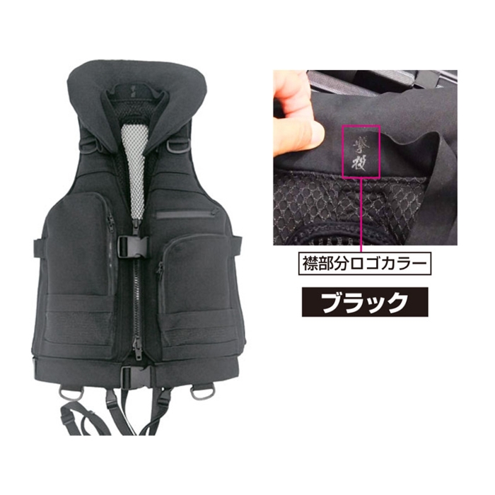 【カルティバ】撃投ボディプロテクター4 ロックショアベスト ブラック 撃投 ボディプロテクター4 ブラック No.8994 - 釣具のポイント 【公式