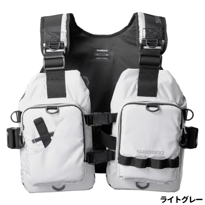 シマノ ゲームベストライト VF-068T グレー フリーサイズ / 救命具 シマノ ゲームベストライト フリー ライトグレー VF-068T - 釣具