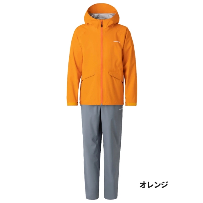 シマノ ベーシック フィッシングレインスーツ M オレンジ RA