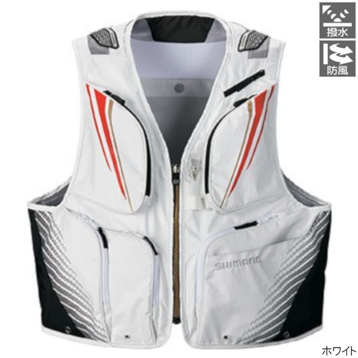 シマノ 2WAYショートベスト VE-022T XL ホワイト