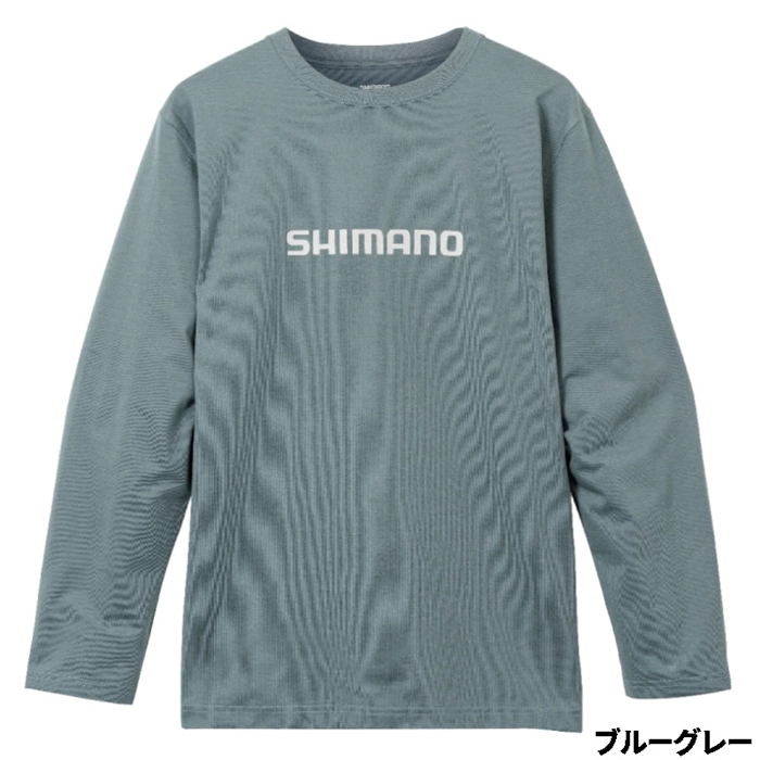 シマノ ドライロゴTシャツ ロングスリーブ L ブルーグレー SH-022W