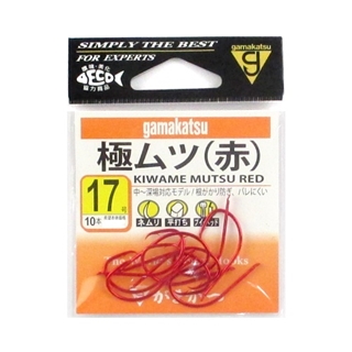 がまかつ 極（キワメ）ムツ 17号 赤【ゆうパケット】 - 釣具の
