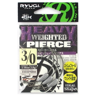 ささめ針 リューギ ヘビーウェイテッドピアス HHP088 #3/0 TCブラック【ゆうパケット】