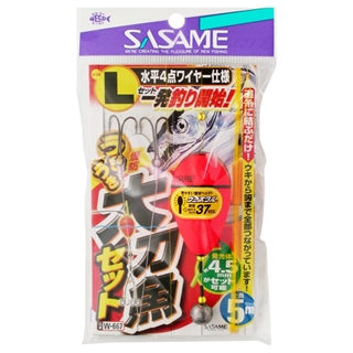 糸　磯　釣り針 ささめ針 うきうき堤防太刀魚(水平4点ワイヤー仕様) W-667 L